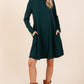 Mittoshop Mock Neck Long Sleeve Dress with Pockets