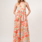 And The Why Floral Ruffled Tiered Maxi Adjustable Strap Cami Dress