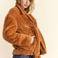 Davi & Dani Fuzzy Zip Up Collared Neck Jacket