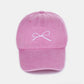 Zenana Bow Embroidered Washed Cotton Caps