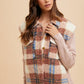 Annie Wear Faux Fur Plaid Button Up Jacket