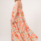 And The Why Floral Ruffled Tiered Maxi Adjustable Strap Cami Dress