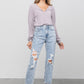 High Rise Ripped Girlfriend Jeans