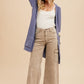 Annie Wear Raw Hem Wide Leg Jeans with Cargo Pockets