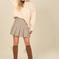 Plaid pleated mini skirt