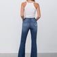 MID RISE DARK WASH FLARE JEANS