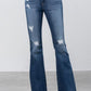 MID RISE DARK WASH FLARE JEANS