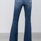 MID RISE DARK WASH FLARE JEANS