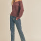 Ribbed Knit Dolman Sleeve Sweater