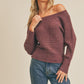 Ribbed Knit Dolman Sleeve Sweater