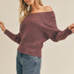 Ribbed Knit Dolman Sleeve Sweater