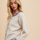 Annie Wear Contrast Trim Button Down Raglan Sleeve Cardigan