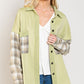 Long Sleeve With Plaid Detail Sleeve Shacket