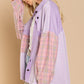 Long Sleeve With Plaid Detail Sleeve Shacket