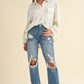 Annie Wear Distressed Raw Hem Cropped Jeans