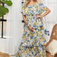 ADORA Layered Floral Off-Shoulder Short Sleeve Maxi Dress