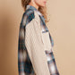 POL Plaid Contrast Button Down Shacket