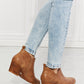 MMShoes Trust Yourself Embroidered Crossover Cowboy Bootie in Caramel