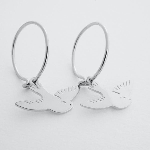 Magic Charm Dove Hoops