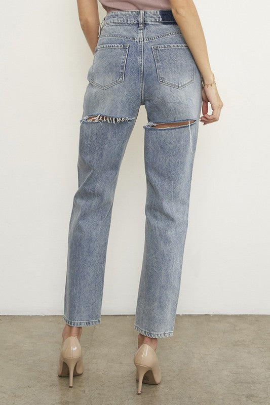 High Waist Straight Jeans