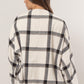 HYFVE Plaid Long Sleeve Cardigan with Side Slit Pockets