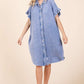 Mittoshop Mineral Wash Cotton Gauze Mini Shirt Dress