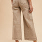 Annie Wear Raw Hem Wide Leg Jeans with Cargo Pockets