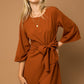 Kimono Sleeve Tie Wrap Dress