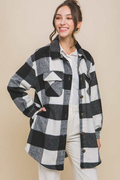 Plaid Bust Pocket Shacket