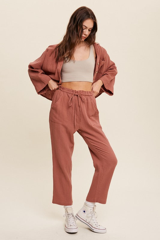 Long Sleeve Button Down and Long Pants Sets