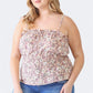 Zenobia Plus Size Frill Floral Square Neck Cami