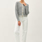 Be Cool Cable Knit Long Sleeve Contrast Edge Cardigan