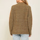 Marled Brown Raglan Sleeve Funnel Neck Sweater