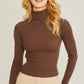 Turtleneck Ribbed Knit Sweater Top