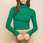 Turtleneck Ribbed Knit Sweater Top