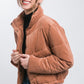 Corduroy Puffer Jacket with Toggle Detail