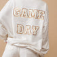 Fleece Terry Football Sequin Patch Sweatshirt