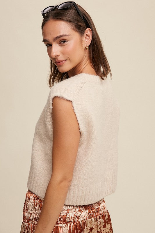 Soft Touch Cropped Knit Vest