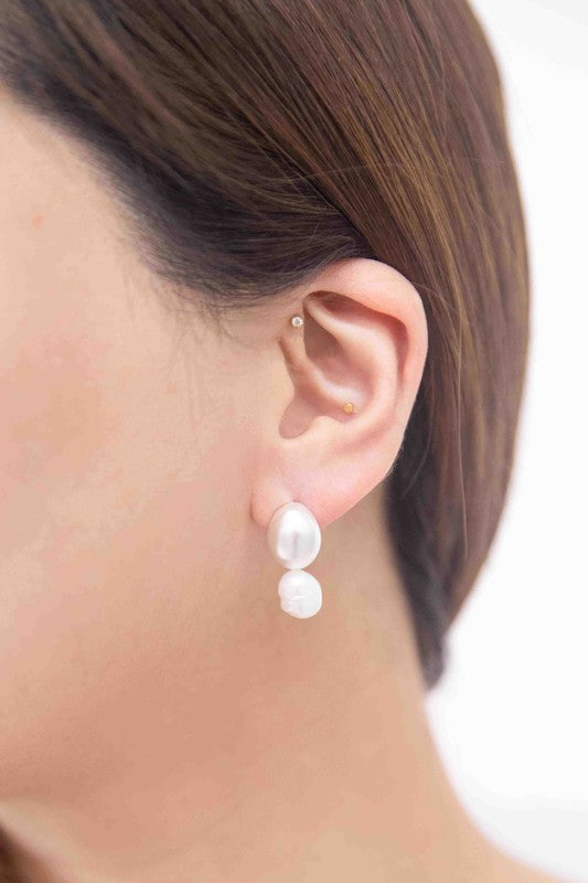 Double Pearl Earrings