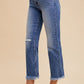 Annie Wear Distressed Raw Hem Straight Leg Cropped Jeans