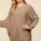 Haptics Full Size Side Slit Texture Asymmetric Sweater