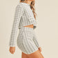 MABLE Houndstooth Cropped Knit Cardigan and Mini Skirt Set