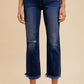 Annie Wear Distressed Raw Hem Straight Leg Cropped Jeans