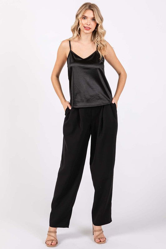 High-Waisted Pleated Slacks