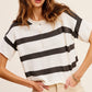 Lightweight Stripe Sweater Short Sleeve Top