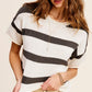 Lightweight Stripe Sweater Short Sleeve Top