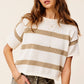 Lightweight Stripe Sweater Short Sleeve Top