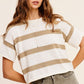 Lightweight Stripe Sweater Short Sleeve Top