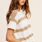 Lightweight Stripe Sweater Short Sleeve Top