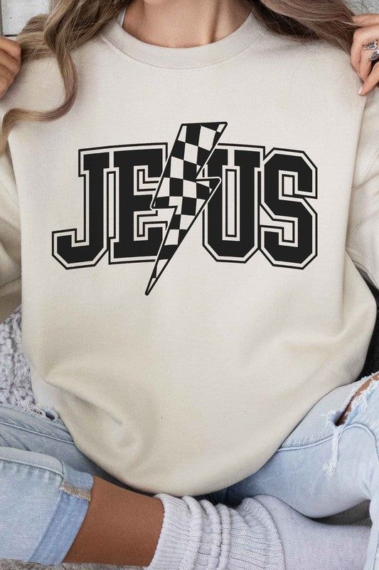 JESUS LIGHTNING GRAPHIC SWEATSHIRT